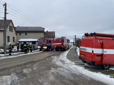 Požár sazí v komíně Újezd