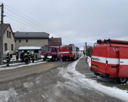 Požár sazí v komíně Újezd